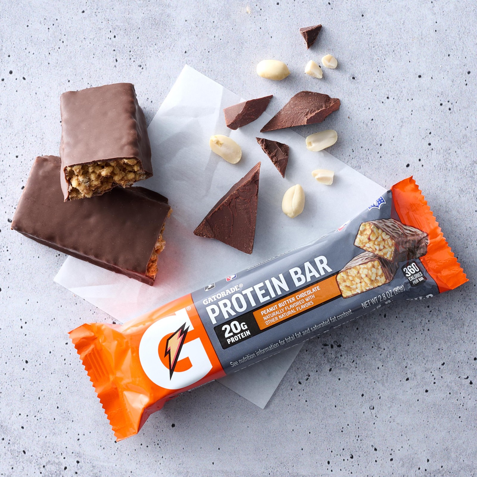 Gatorade Whey Protein Recover Bars, Peanut Butter 2.8 Ounce (Pack of 12)