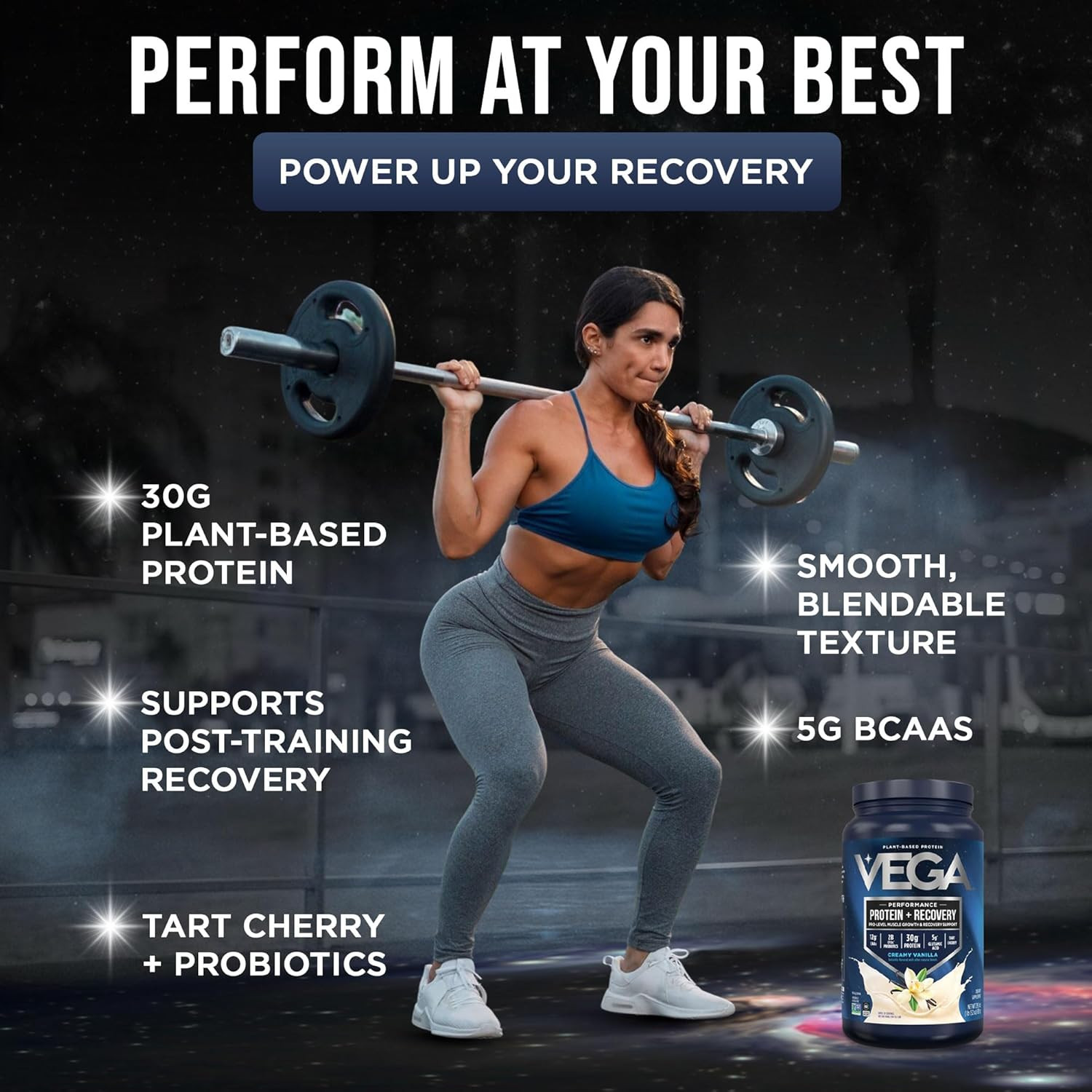 Protein + Recovery, Vanilla – 30G n Protein, Dairy & Gluten Free, Probiotics, NS