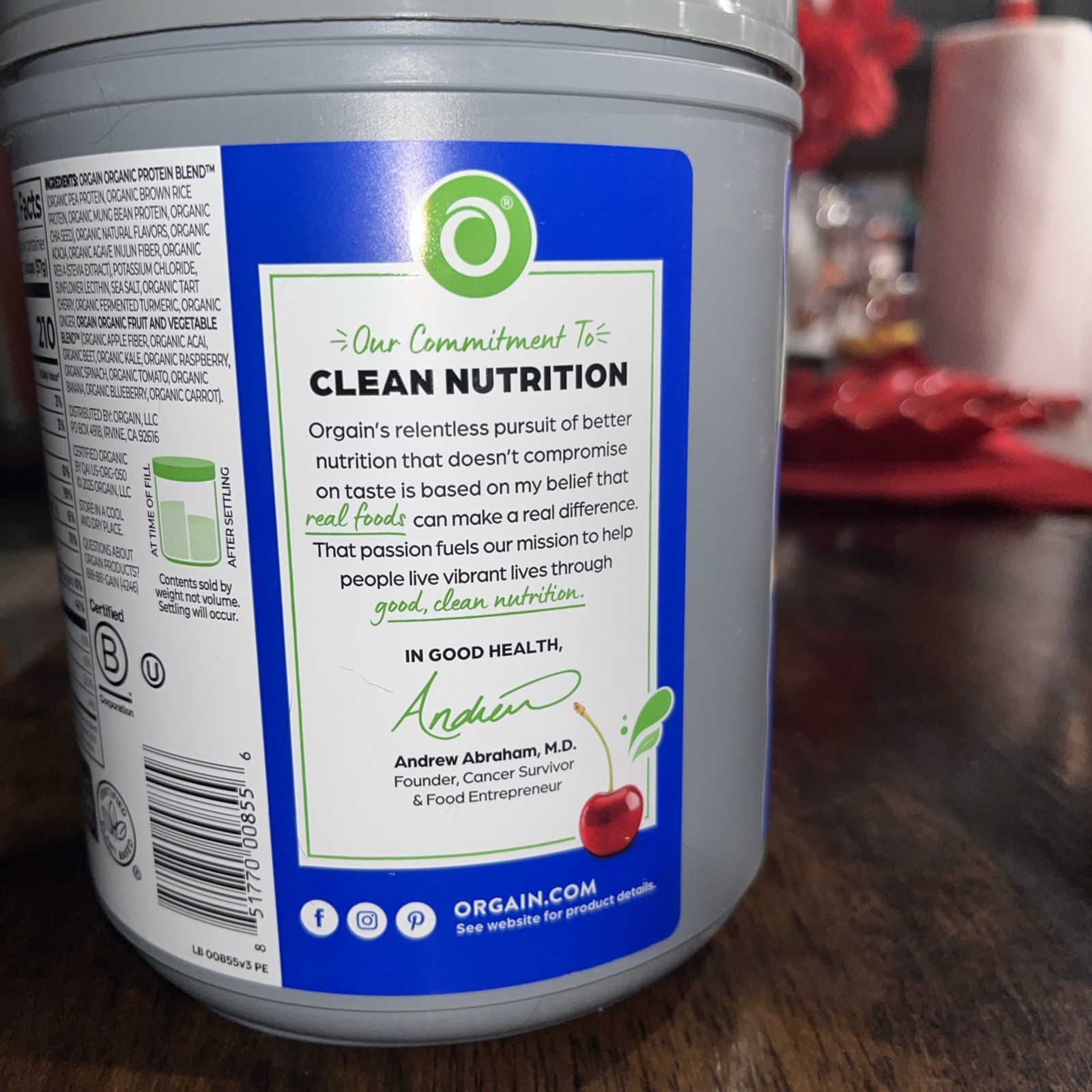 Orgain 30 G Plant Protein Complete Protein Powder 20.2 Ounces
