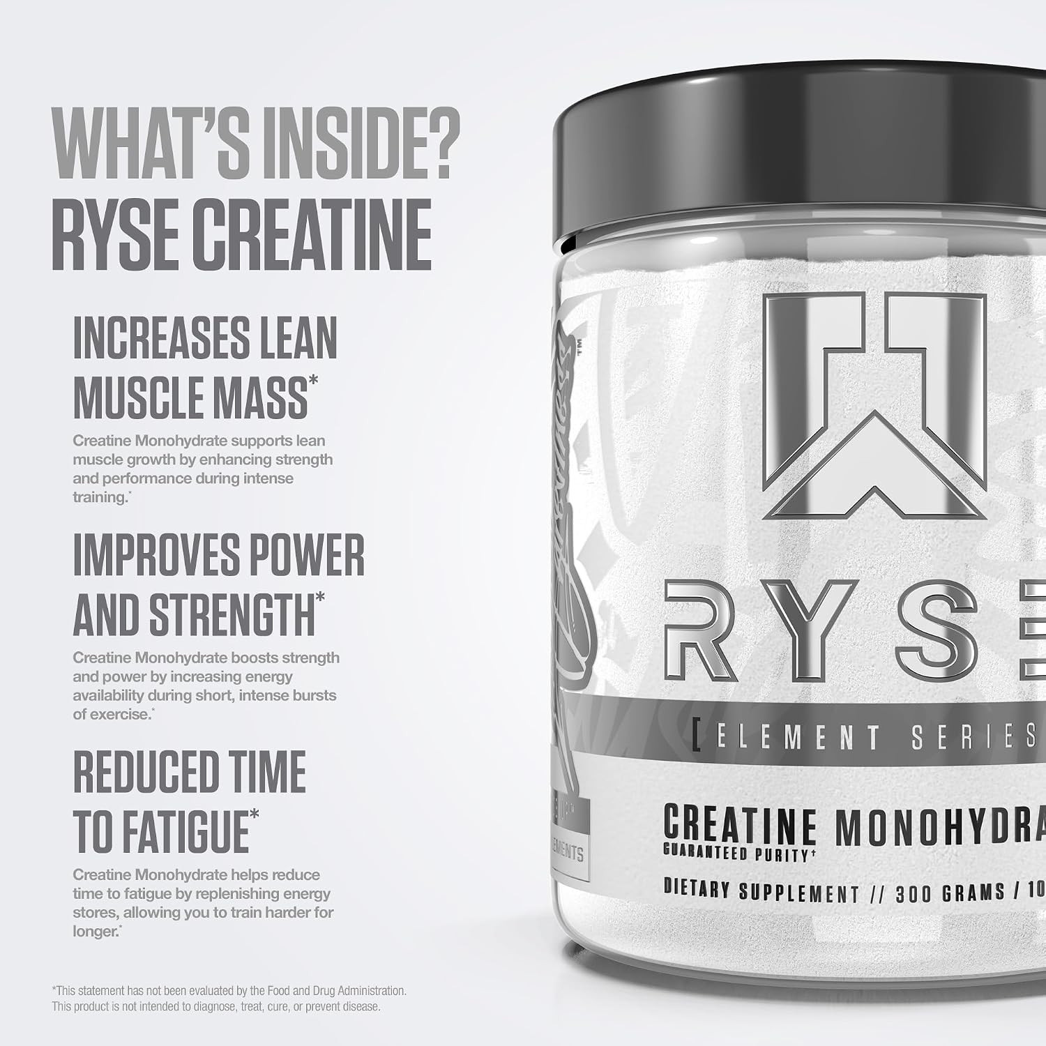 RYSE Creatine Monohydrate Powder – Unflavored – Supports Men & Women Lean Muscle