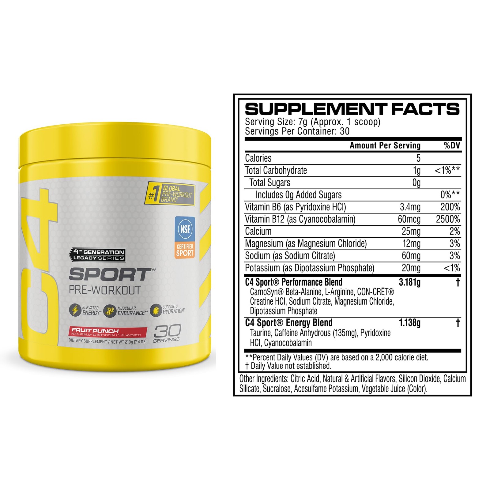 Cellucor Sport Pre Workout Fruit Punch – NSF Certified for Sport | 30 Serving…