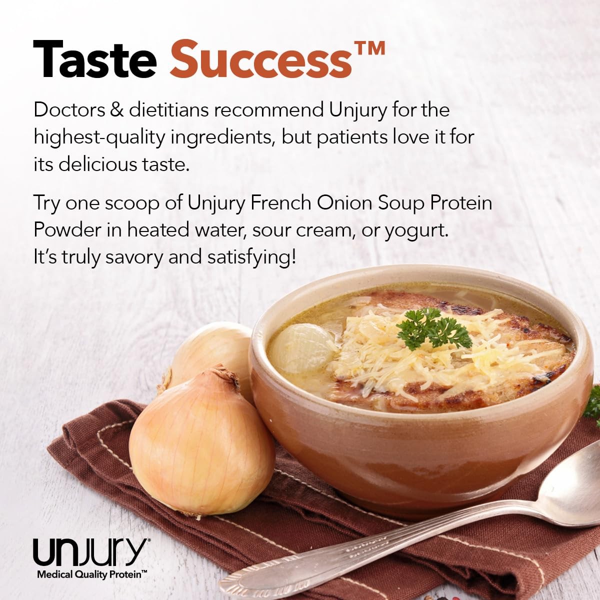 Unjury Whey Protein Powder | French Onion High Protein Soup | 21g 100% Whey I…