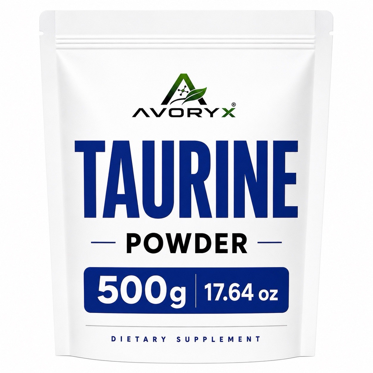 AVORYX Taurine Powder 500g (17.64 oz) Unflavored 100% Pure 2g Scoop Included