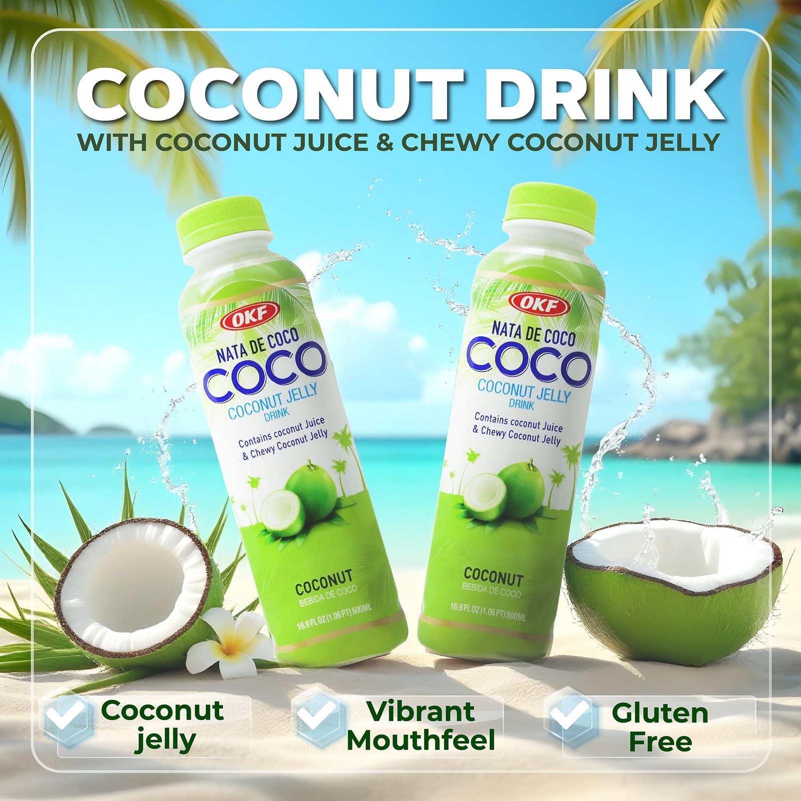 Coconut Water Original with Chewy Coconut Jelly, No Preservatives, No Artific…