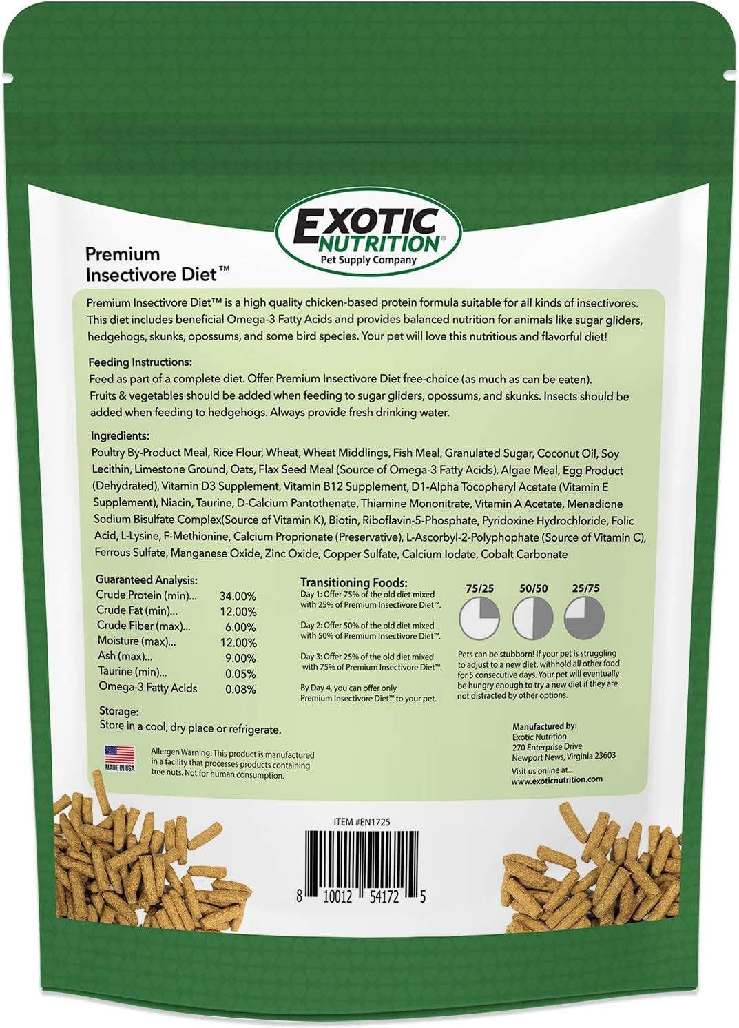 Premium Insectivore Diet (1.25Lb) – Healthy Nutritious Chicken Based High Protei