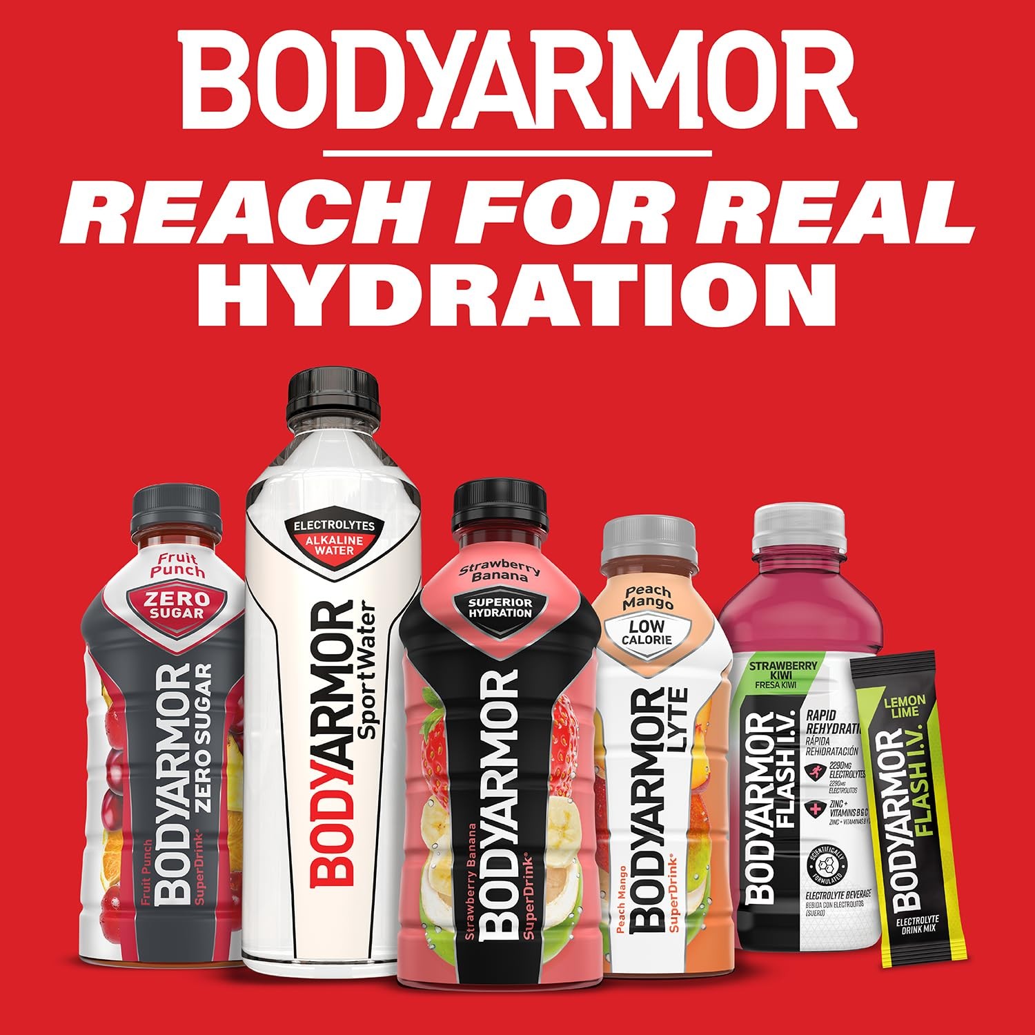 BODYARMOR Flash I.V. Electrolyte Beverage, Strawberry Kiwi, Hydration Drink…