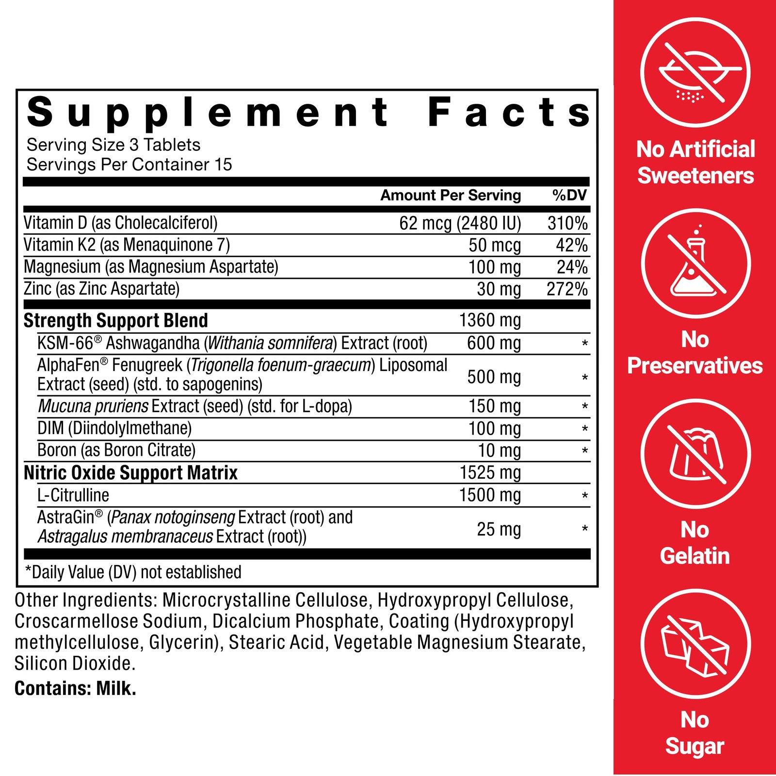 Force Factor Test X180 Supreme, Men’s 45 Count (Pack of 1), No Color