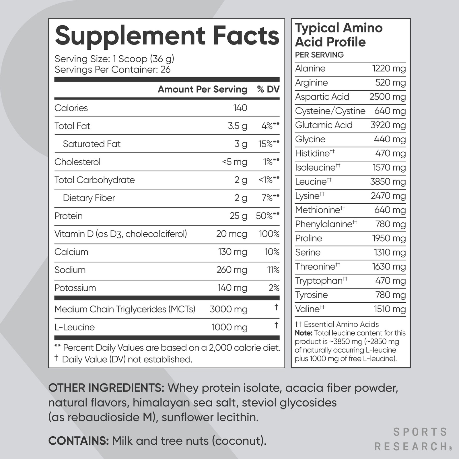 Whey Protein Isolate Sports Nutrition 2lb Bag Creamy Vanilla Powder 26 Servings