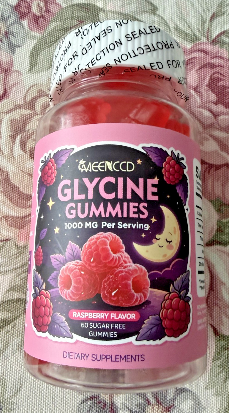 Glycine Gummies 1000mg, Glycine Supplement for Relaxation and Nerve Support