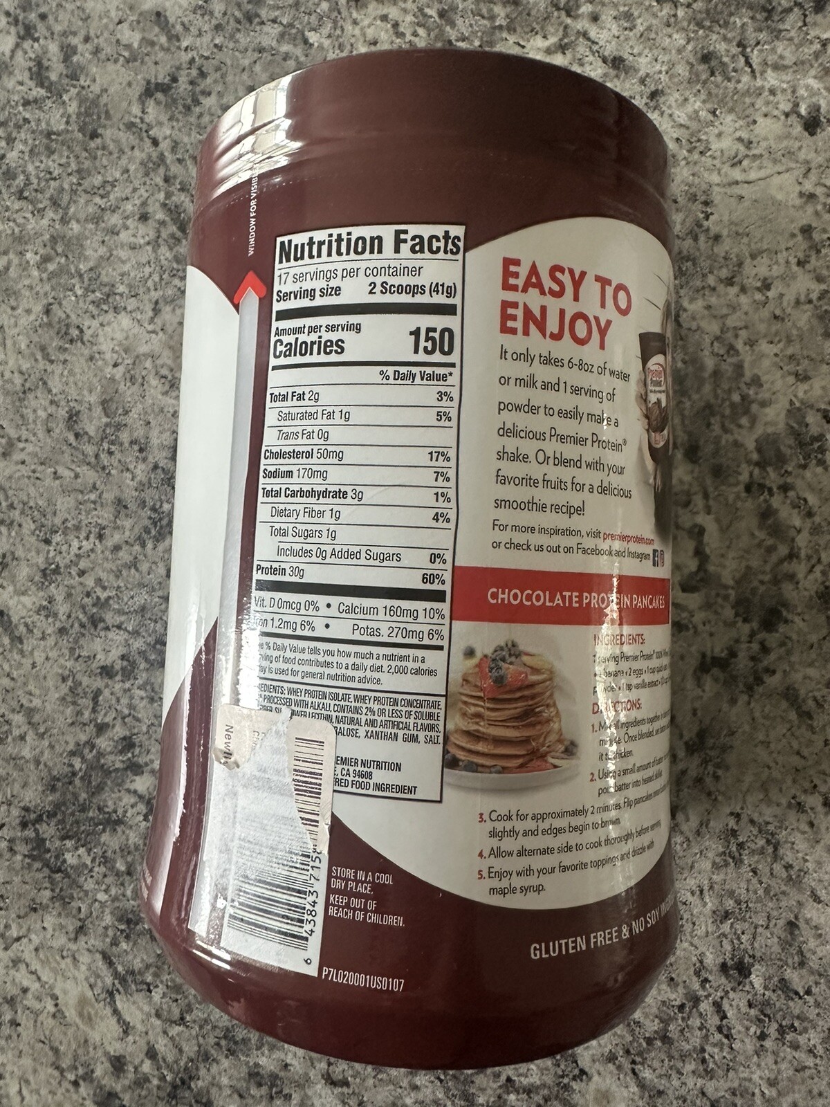 Premier Protein Powder, Chocolate Milkshake, 30g 100% Whey Protein, 24.5 Oz