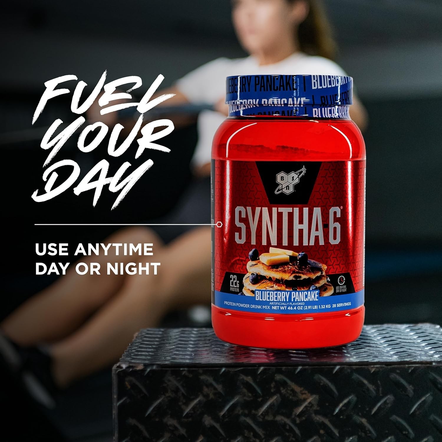 BSN Syntha-6 Blueberry Pancake Protein Powder Whey Casein 28 Servings Fiber