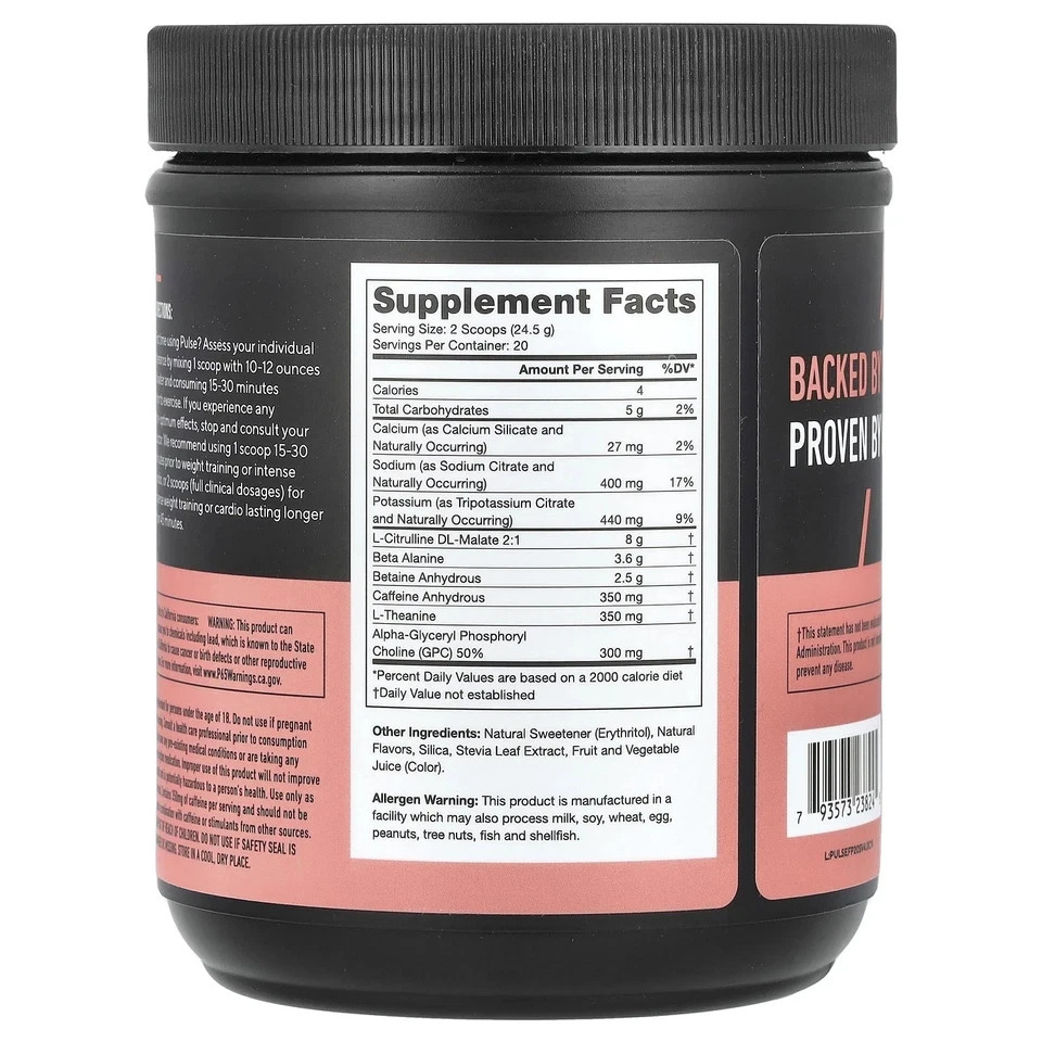 Legion Pre-Workout Drink – Fruit Punch 490 g/1.08 lbs Each (Pack of 2)