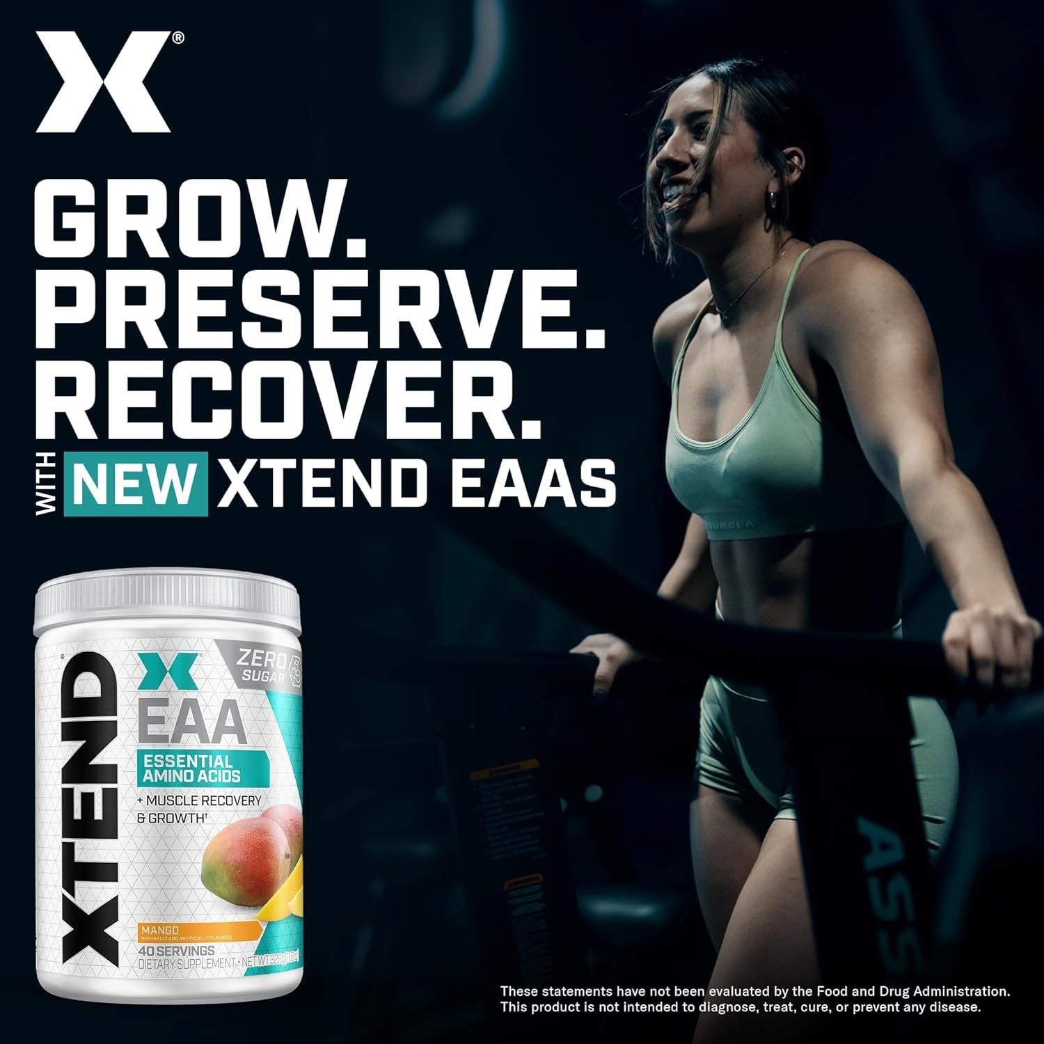 Mango XTEND EAA + BCAA Supplement – 10g EAAs, 40 Servings for Lean Muscle Growth