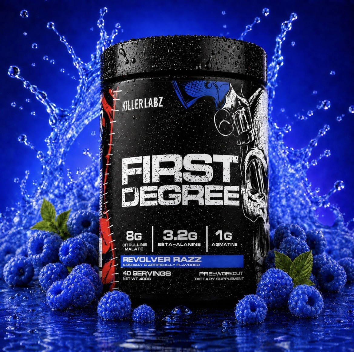 Killer Labz FIRST DEGREE High Stim Pre-Workout 2 Flavors to choose Description