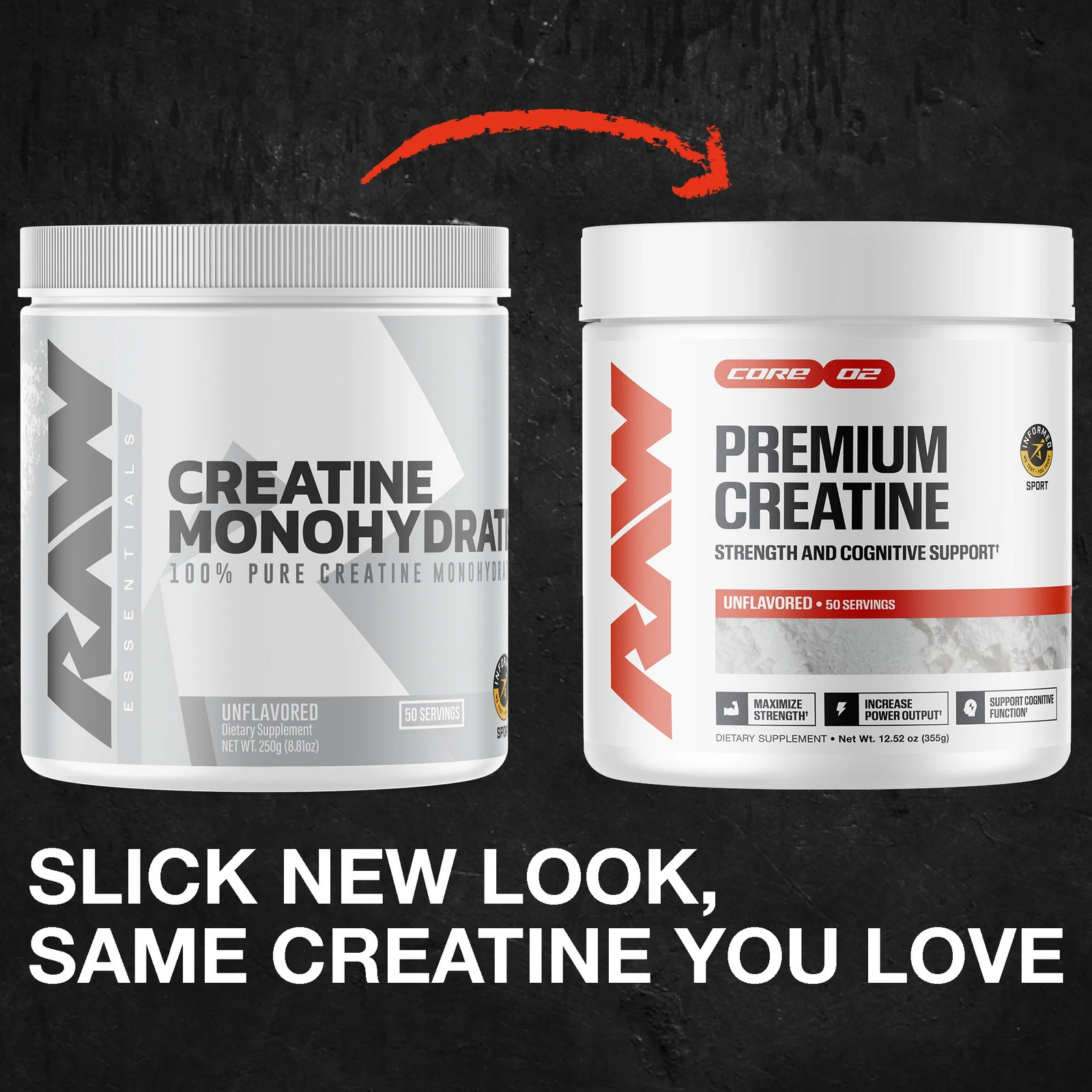 Essential 100% Pure Creatine Monohydrate Powder, Unflavored, 50 Servings