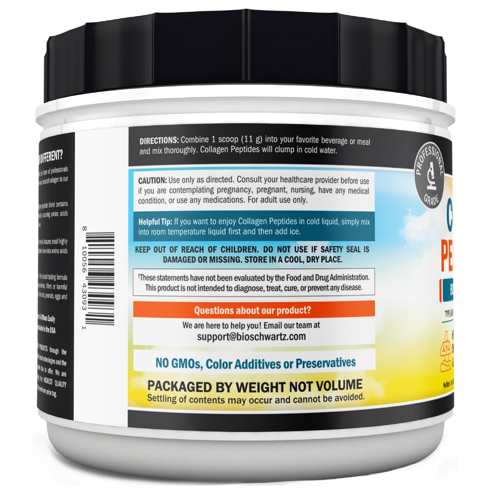 BioSchwartz Collagen Peptides Powder for Women and Men – 1 Pound (Pack of 1)