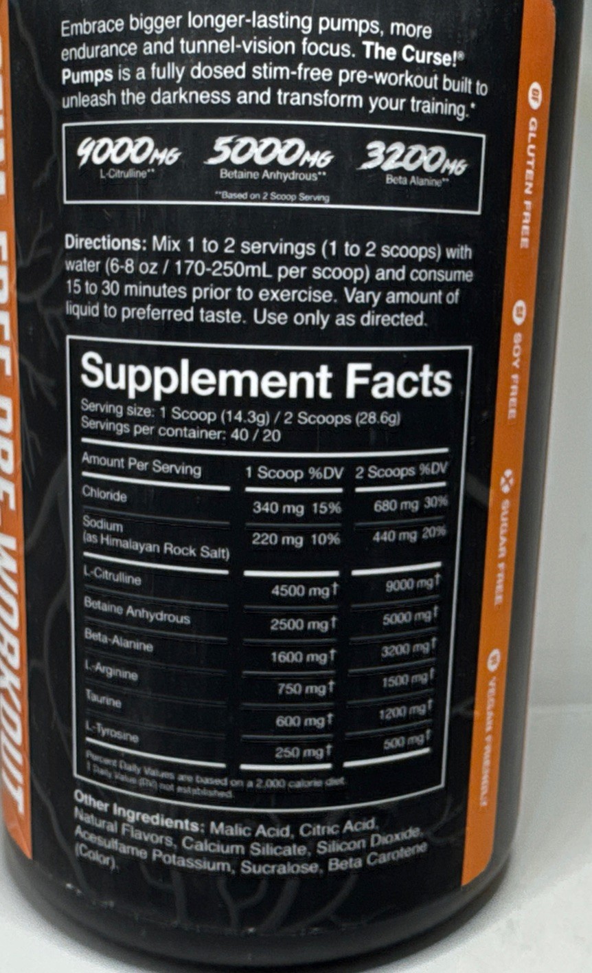 Stim-Free Pump Pre-Workout 572 g Peach Mango Exp 05/2028-Brand New-US Seller
