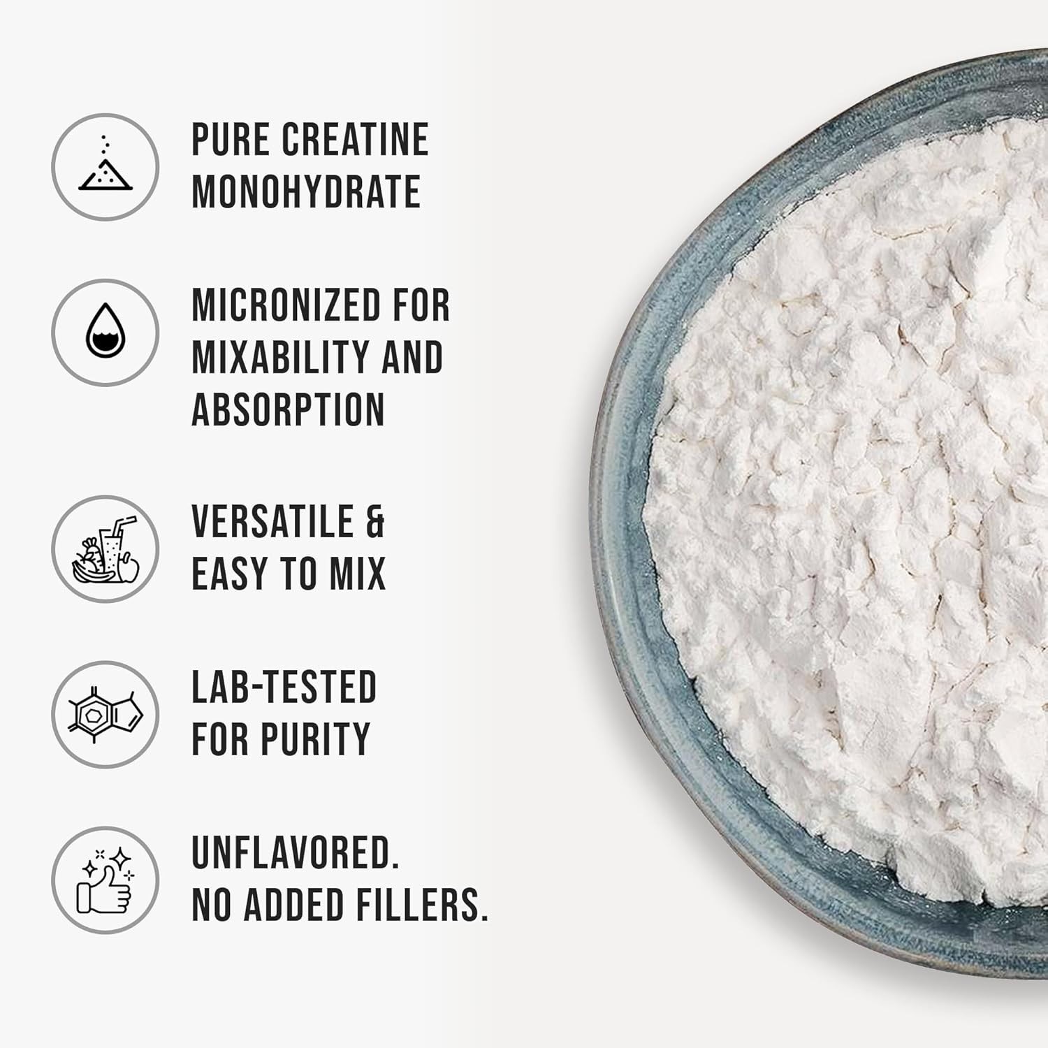Unflavored Micronized Creatine Monohydrate Powder, 3.5 oz for Muscle Support