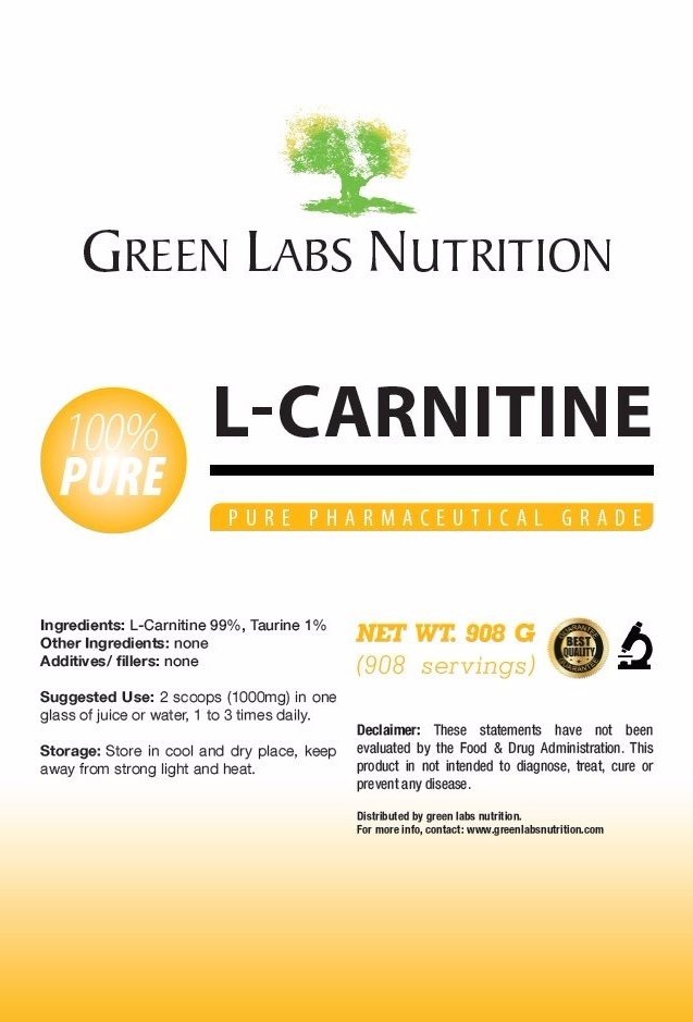L-Carnitine free form pure powder 908g Weight Loss Endurance