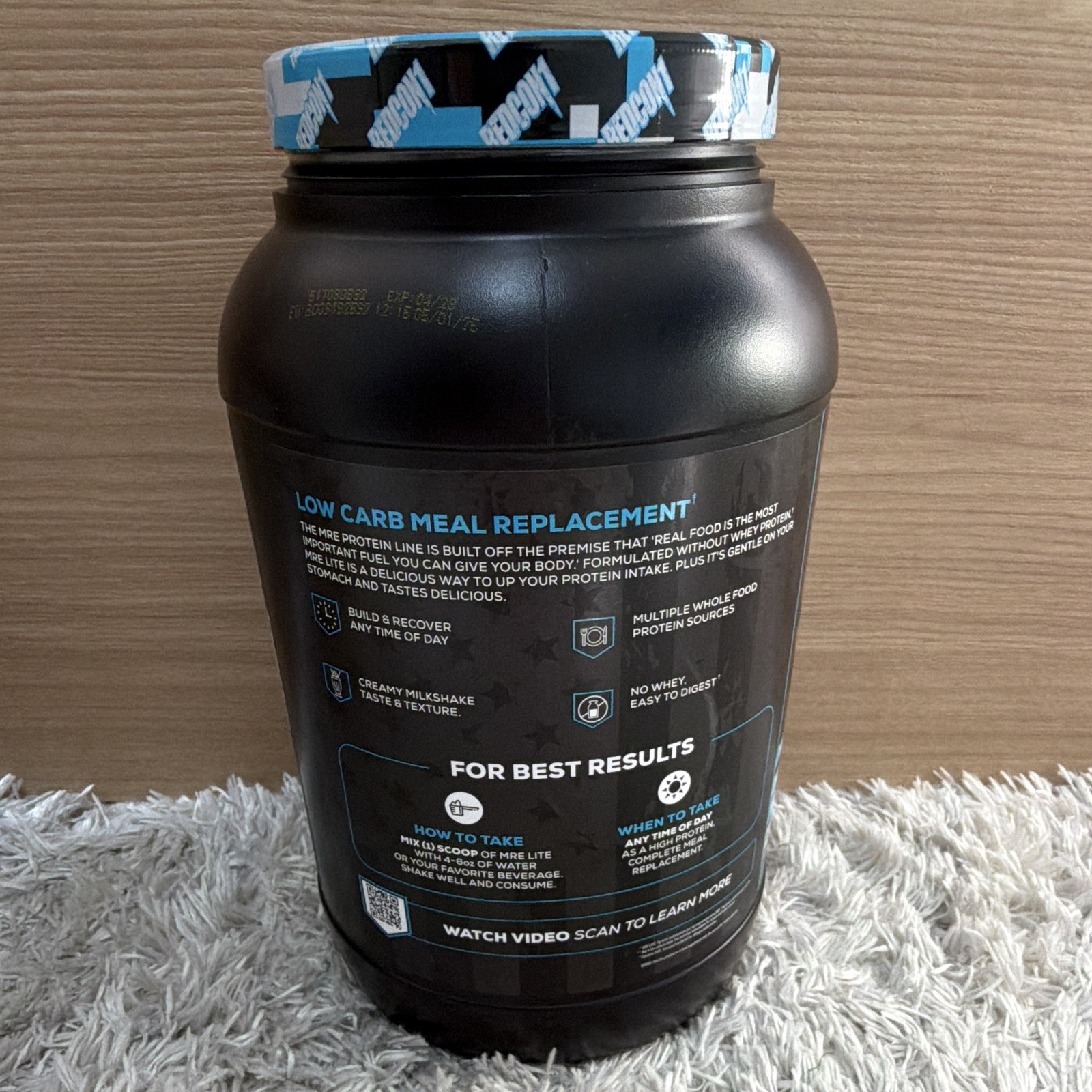 REDCON1 MRE LITE Whole Food Protein Powder Low Carb No Whey 31.64 oz