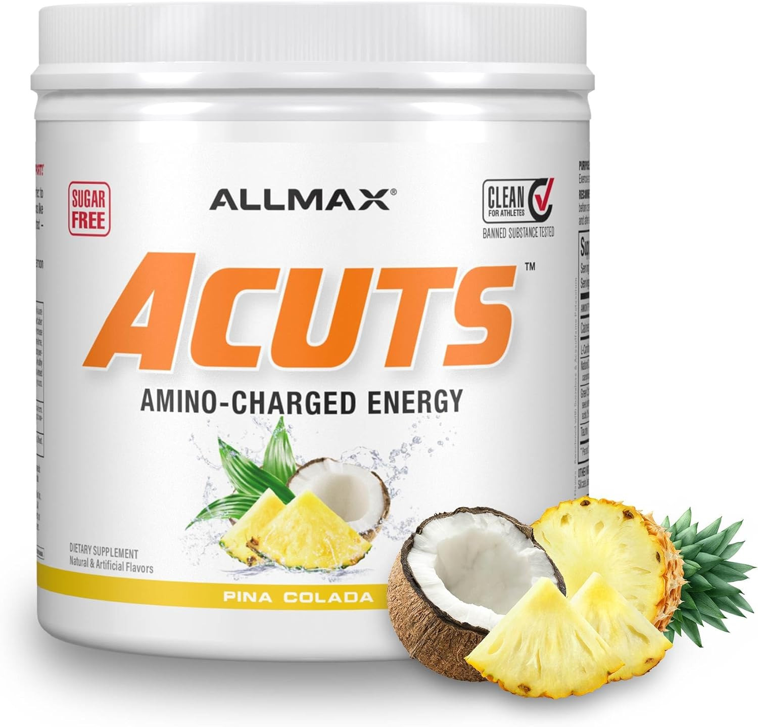ACUTS Amino Energy Powder with Amino Acids Supplement, Pina Colada, 30 Servings,