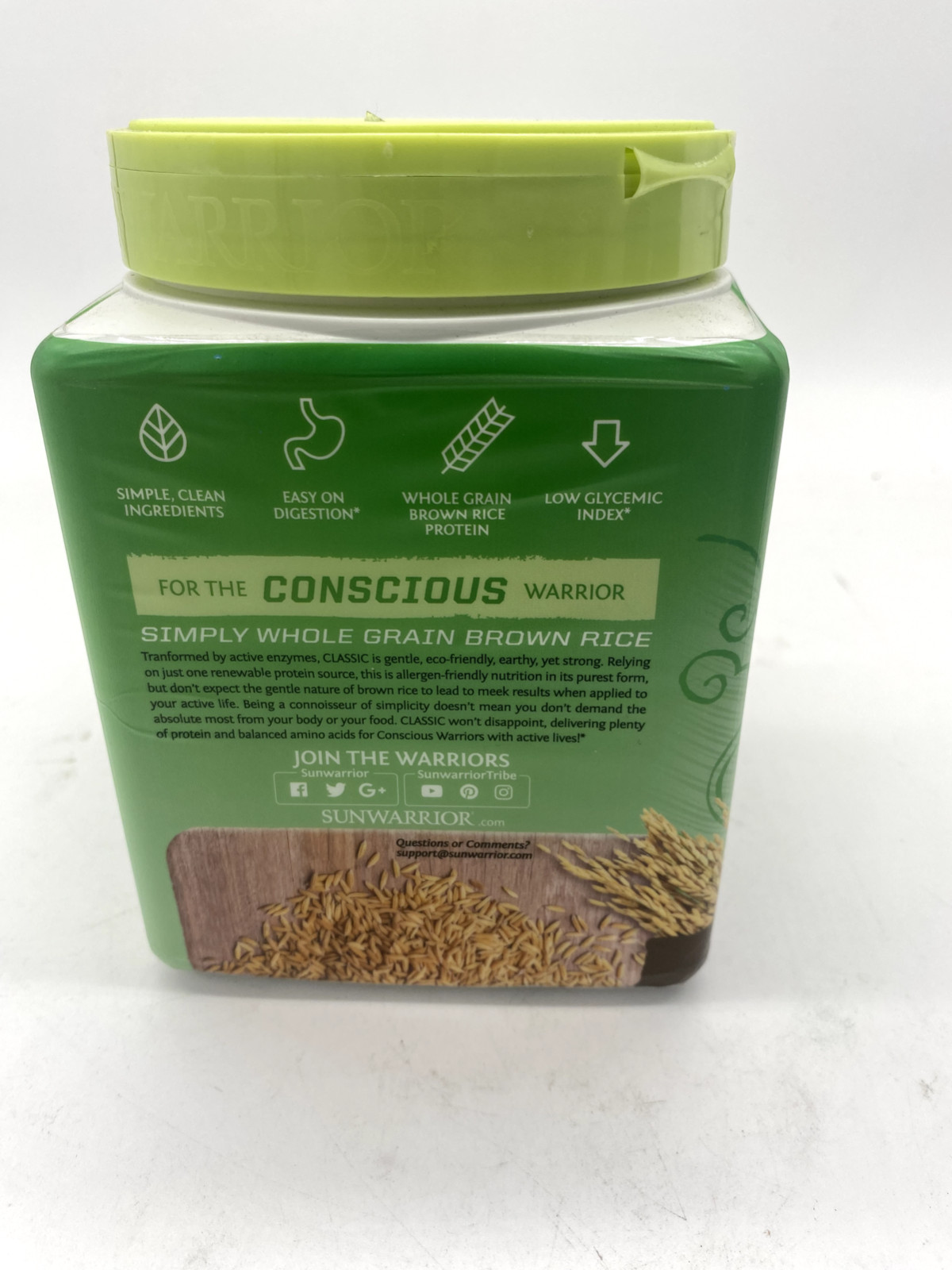 SUNWARRIOR Organic Classic Chocolate Protein, Plant-Based Protein Powder, 375g