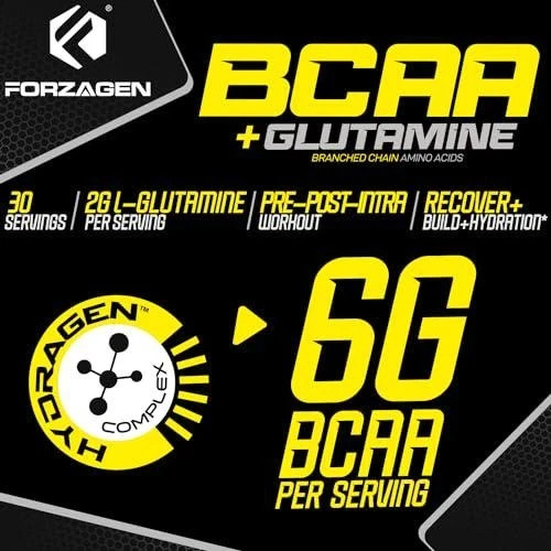 Forzagen BCAAS Amino Acids Powder with Glutamine BCAA Powder, Branched Chain Pre