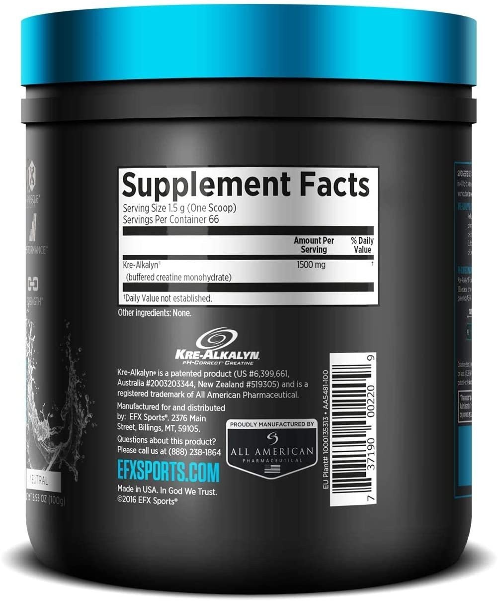 EFX Sports Kre-Alkalyn EFX Powder | pH Correct Creatine Monohydrate Powder…