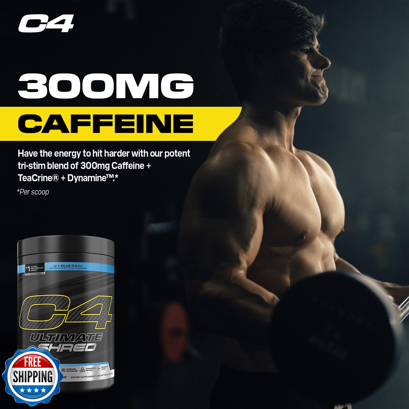 Cellucor C4 Ultimate Shred Pre Workout Powder, Fat Burner for Men and Women,
