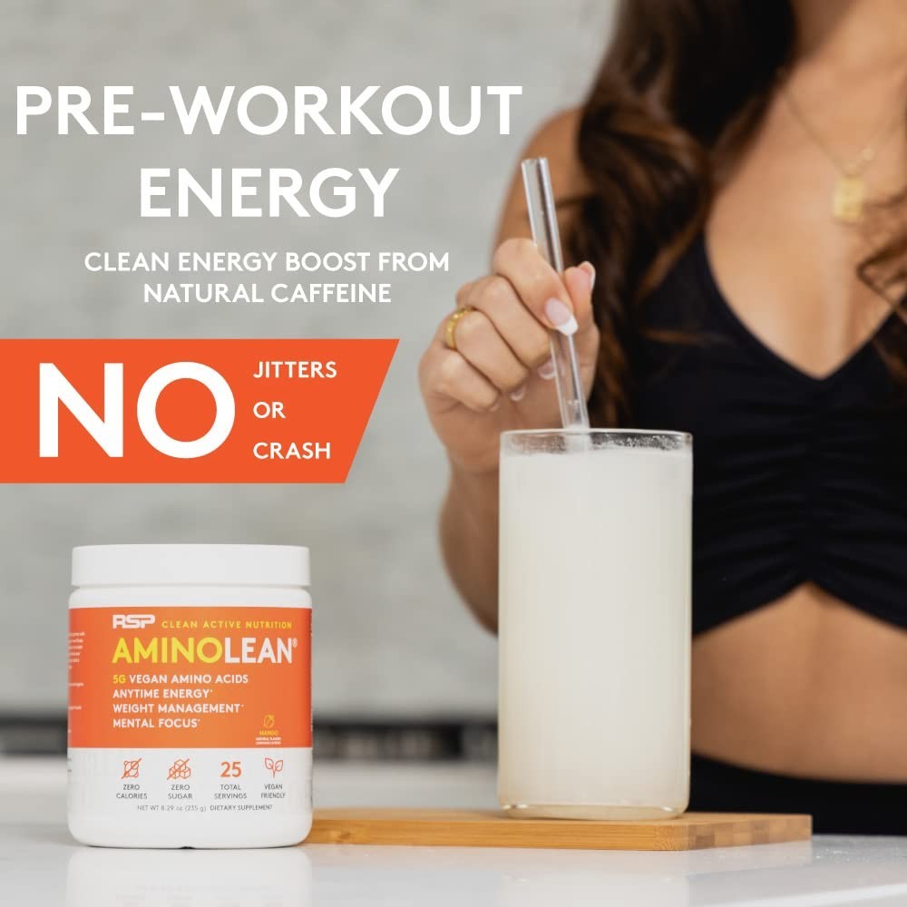 Natural Pre Workout Powder with Vegan BCAA & EAA | Jitter-Free Energy Boost for