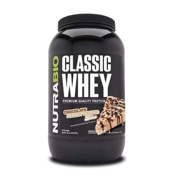 NutraBio Classic Whey Protein Powder Chocolate Peanut Butter 2 Pounds
