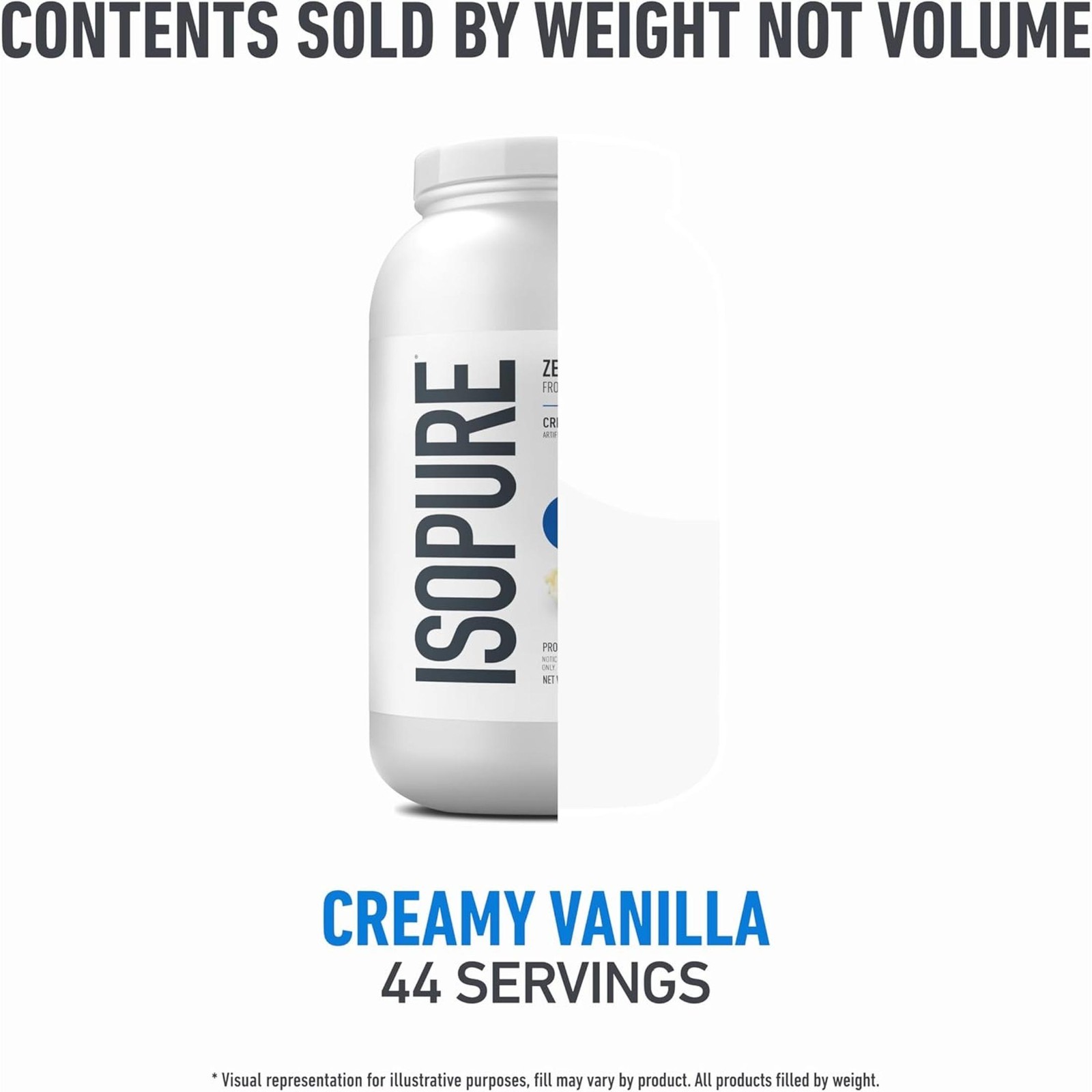 Isopure, Zero Carb 100% Whey Protein Isolate, 25g Protein Powder, Creamy Vanilla