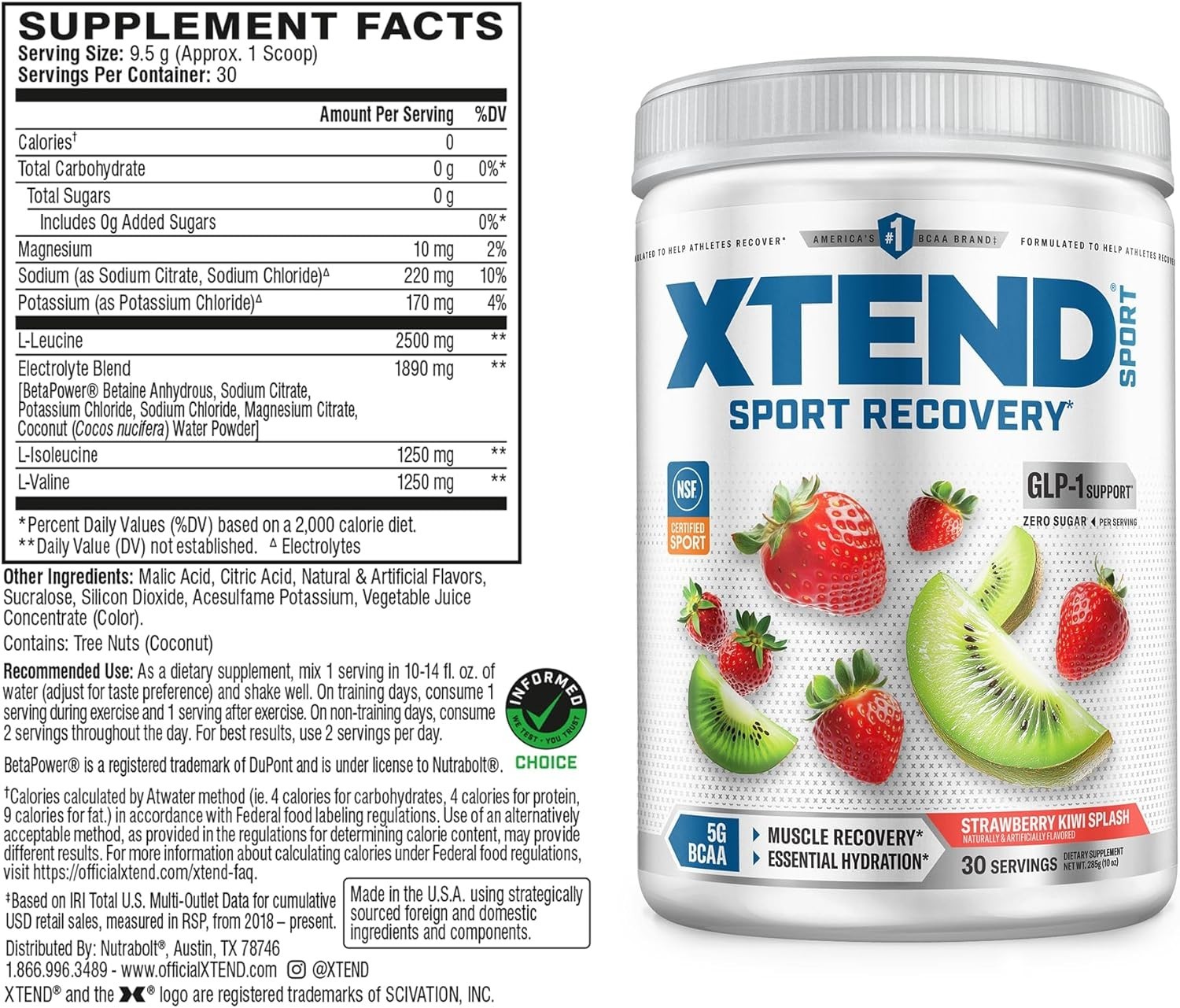 Sport BCAA Powder Strawberry Kiwi Splash – Electrolyte Powder for Recovery & …