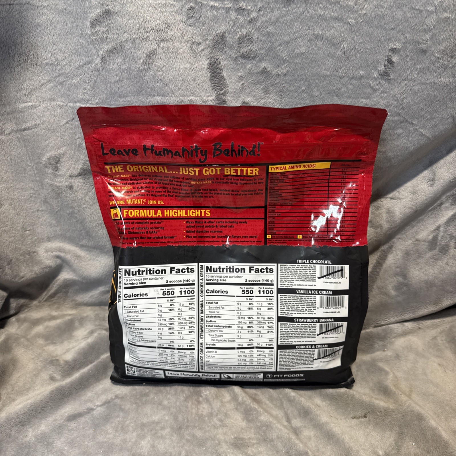 Fit Foods Mutant Mass – Muscle Mass Gainer Vanilla Ice Cream 5 lbs