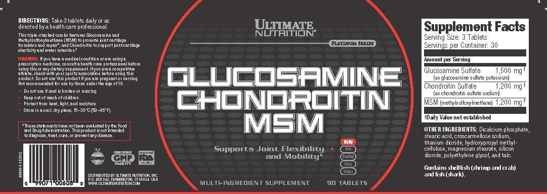 Glucosamine Chondroitin MSM Maximum Strength Joint Supplement 90 Tablets