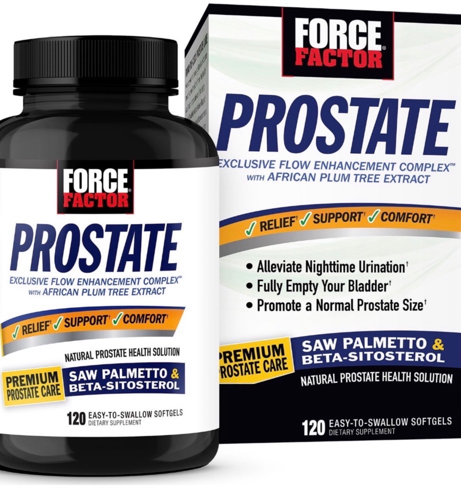 Force Factor Prostate Support Bladder Flow – Saw Palmetto Beta-Sitosterol 120ct