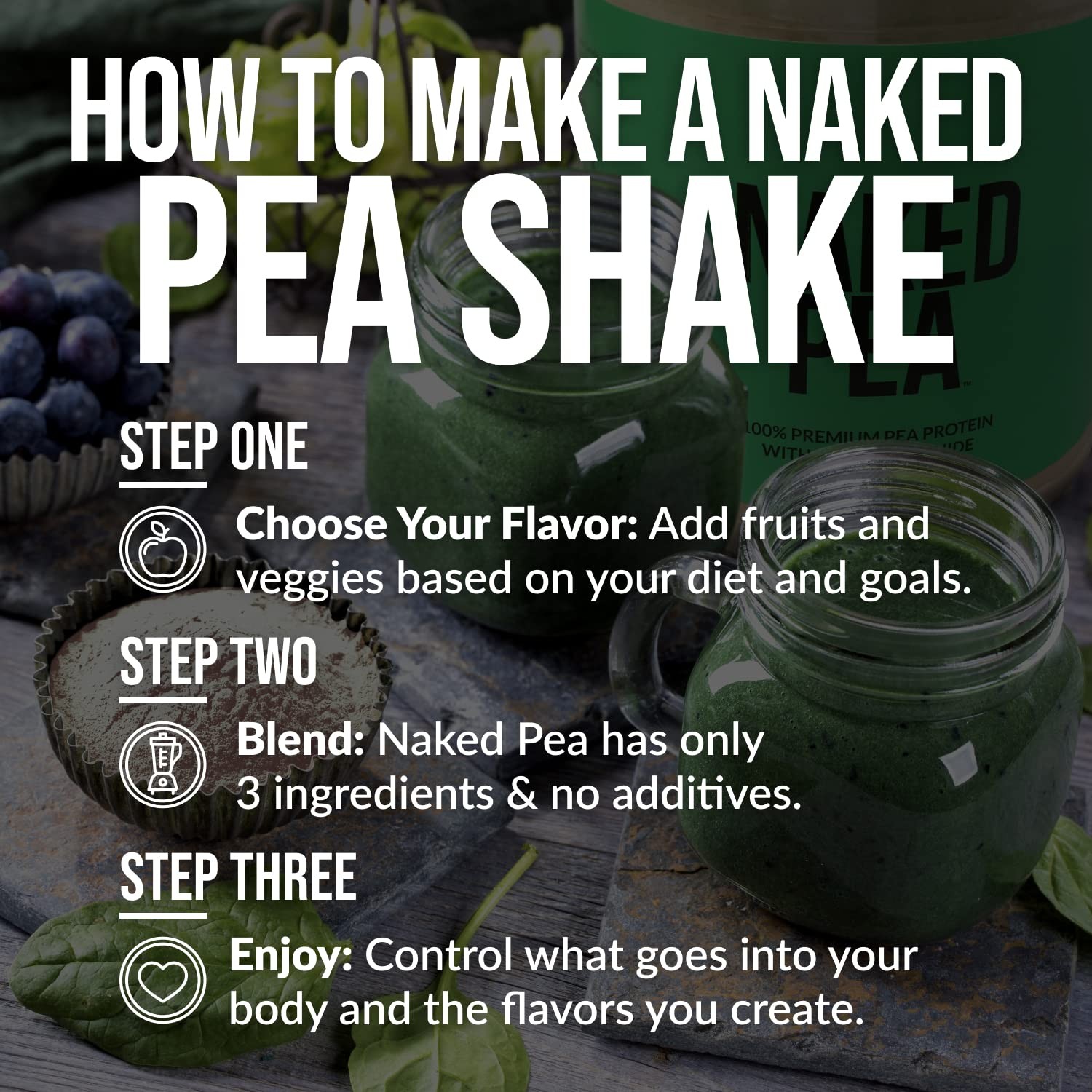 NAKED Pea Vanilla Protein Powder – 5lb Bulk, Plant Based, Vegan, Non-GMO, Gluten