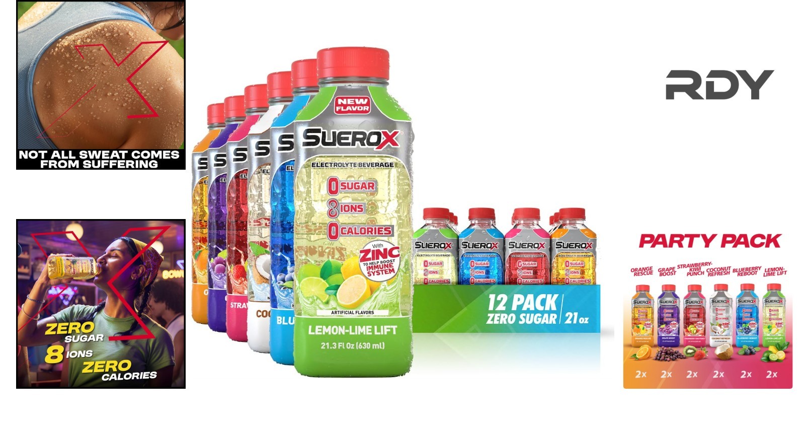 Unique Electrolyte Blend – Zero Sugar Sports Hydration Drink, 12 x 21.3 Fl oz