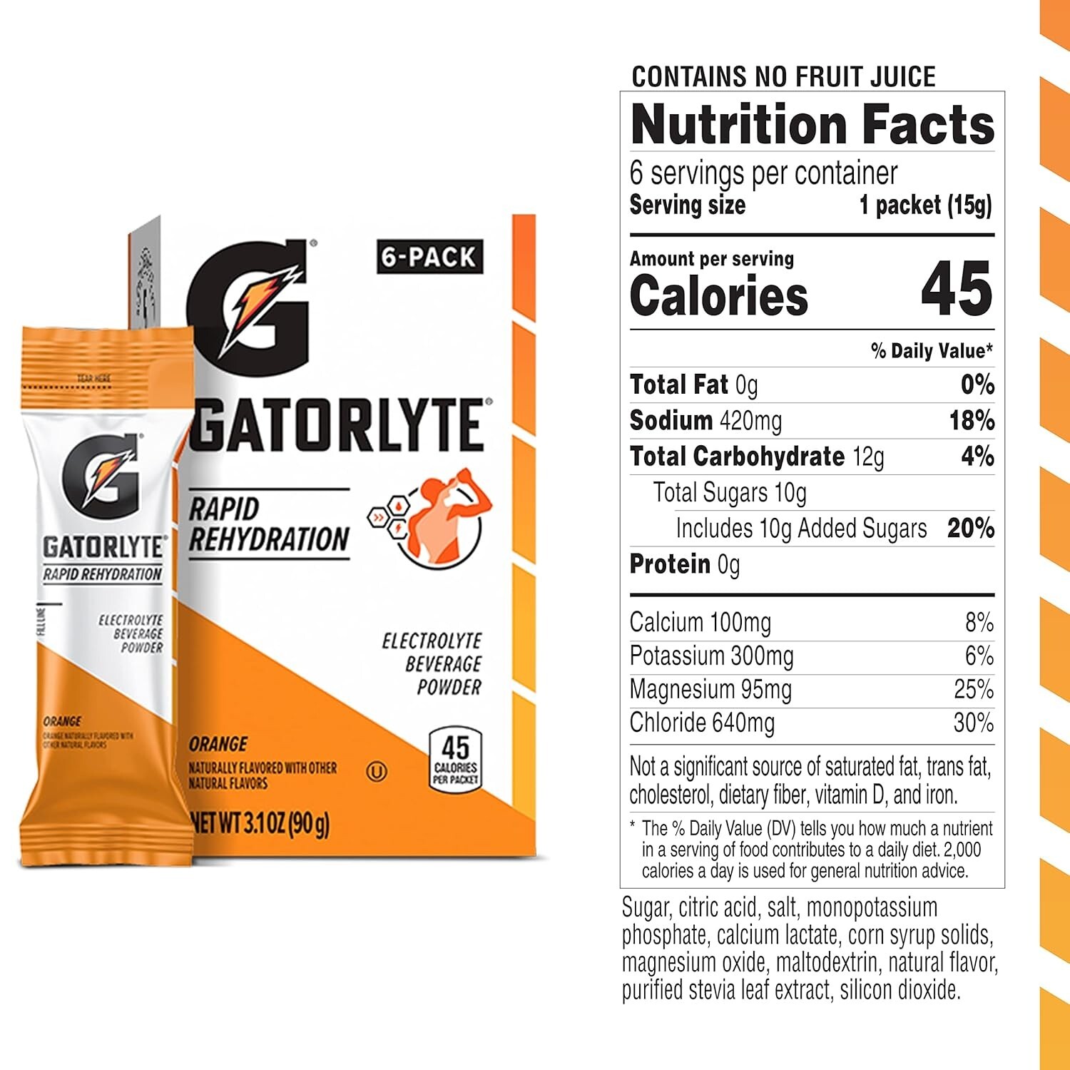 Gatorlyte Rapid Rehydration Electrolyte Beverage, Orange, Lower Sugar, Specia…