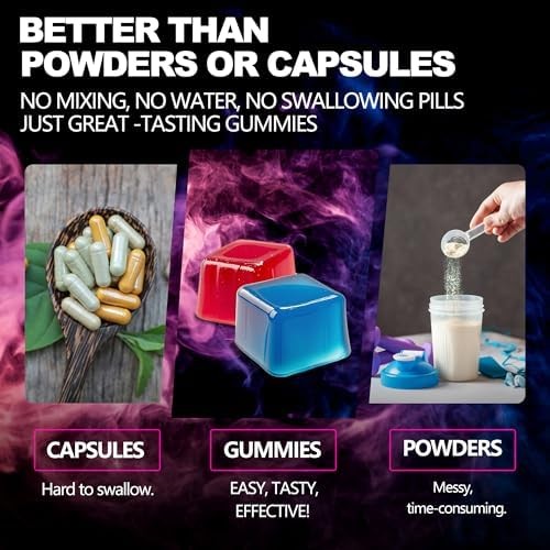 Creatine Monohydrate Gummies 5g (5000mg), Sugar-Free Creatine, Pre-Workout Energ
