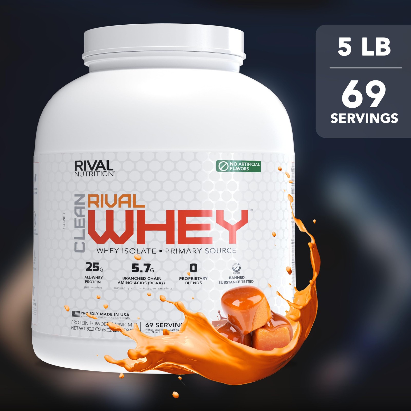 Rival Nutrition Clean Rival Whey Salted Caramel Protein Powder I Whey Isolate