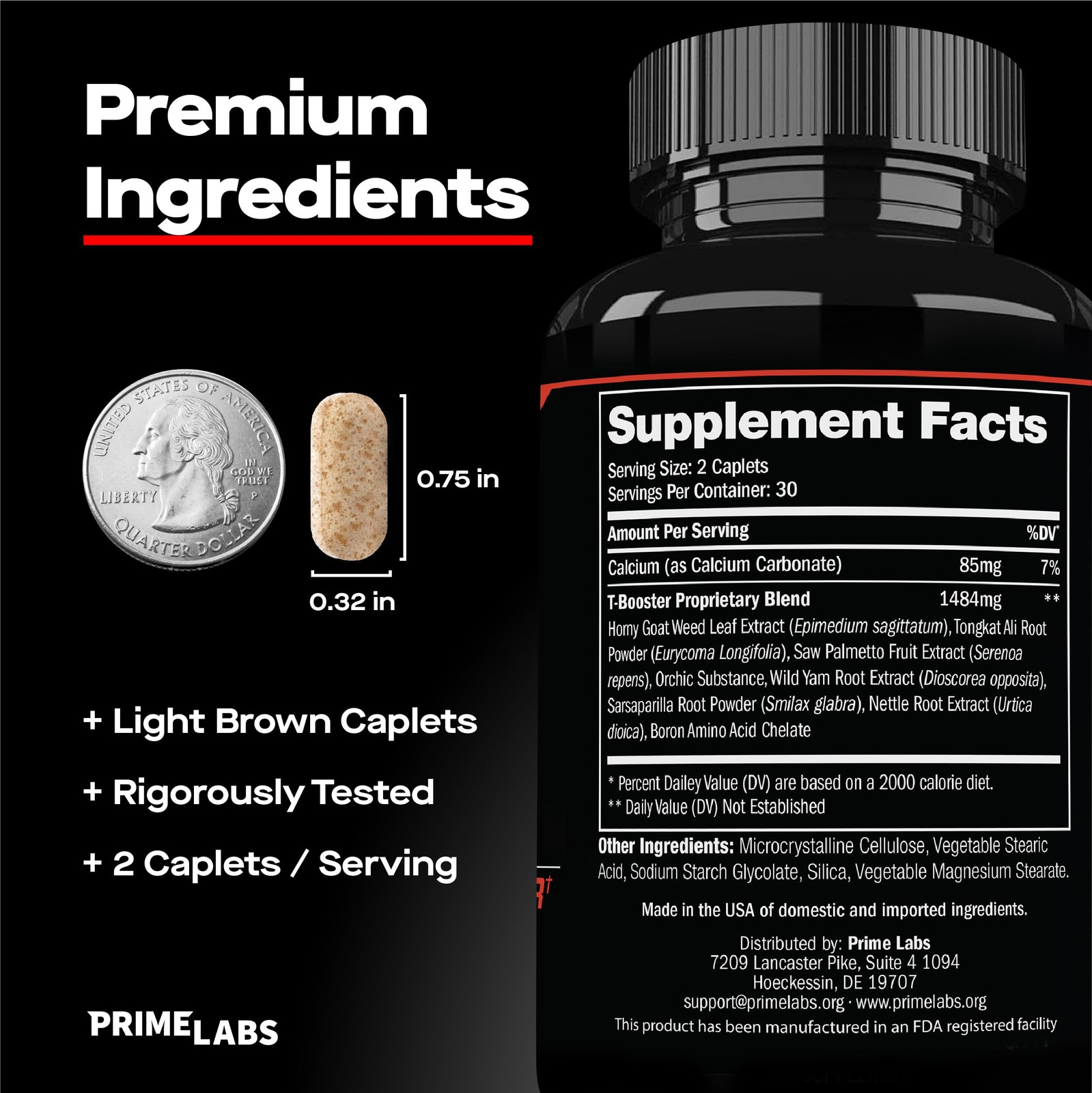Prime Labs – Men’s Testosterone Booster – 60 Count (Pack of 1), Test