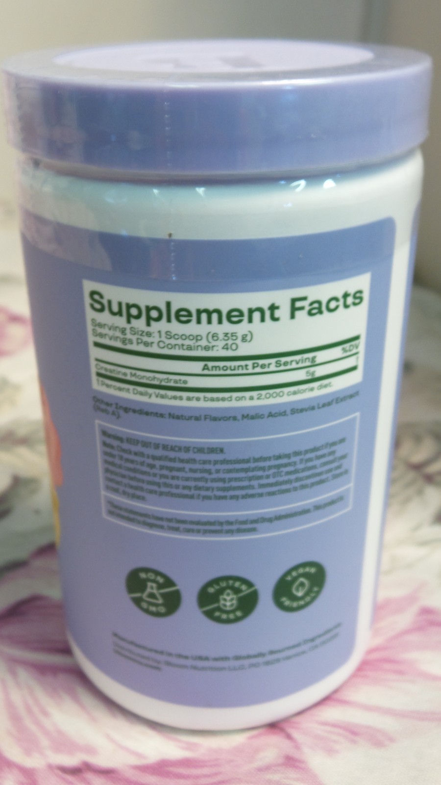 NEWBloom Nutrition Creatine Monohydrate Powder 9 oz Raspberry Lemon EXP 11/27