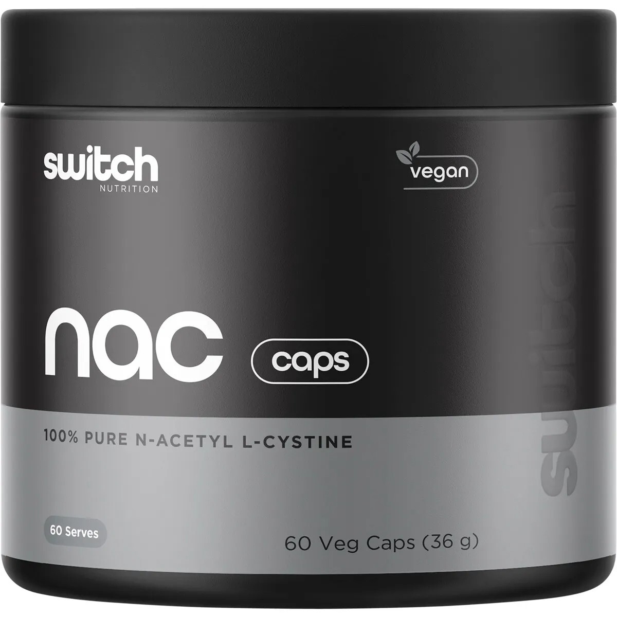 New Switch Nutrition NAC Caps 100% N-Acetyl L-Cysteine 60 Capsules