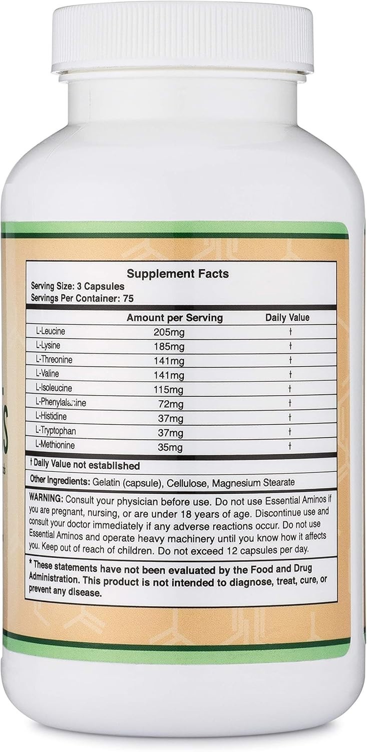 Essential Amino Acids – 1 Gram Per Serving Powder Blend of All 9 Essential Amino