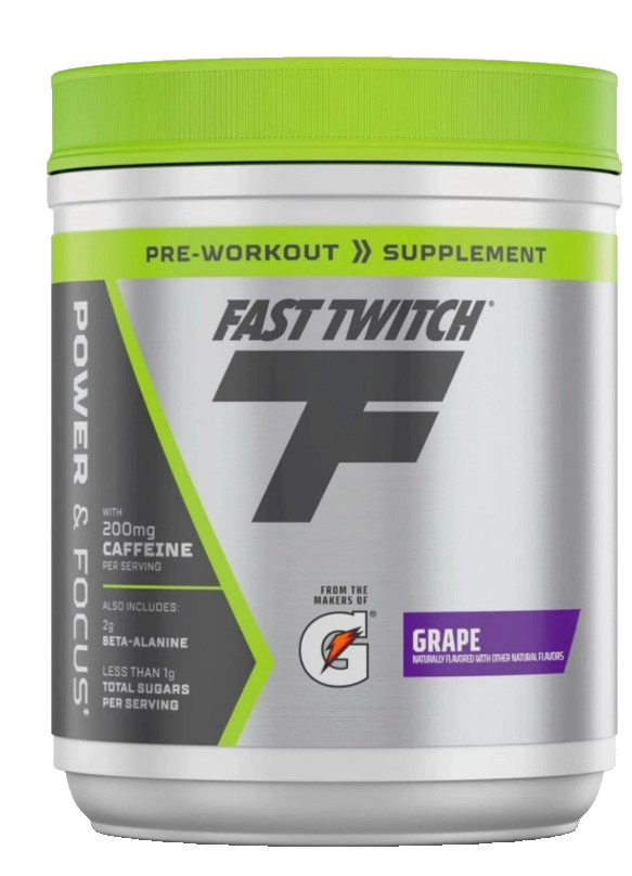 LOT OF 6 Fast Twitch Gatorade Pre Workout Powder Supplement Grape 16.2 oz 6-25