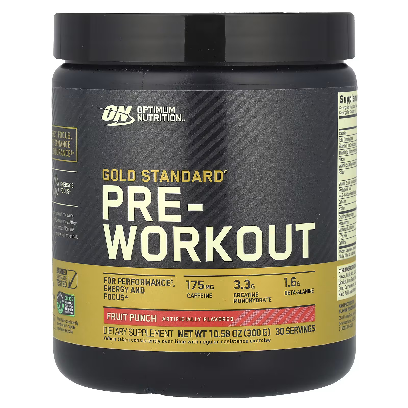 2 X Optimum Nutrition, Gold Standard� Pre-Workout, Fruit Punch, 10.58 oz (300 g)