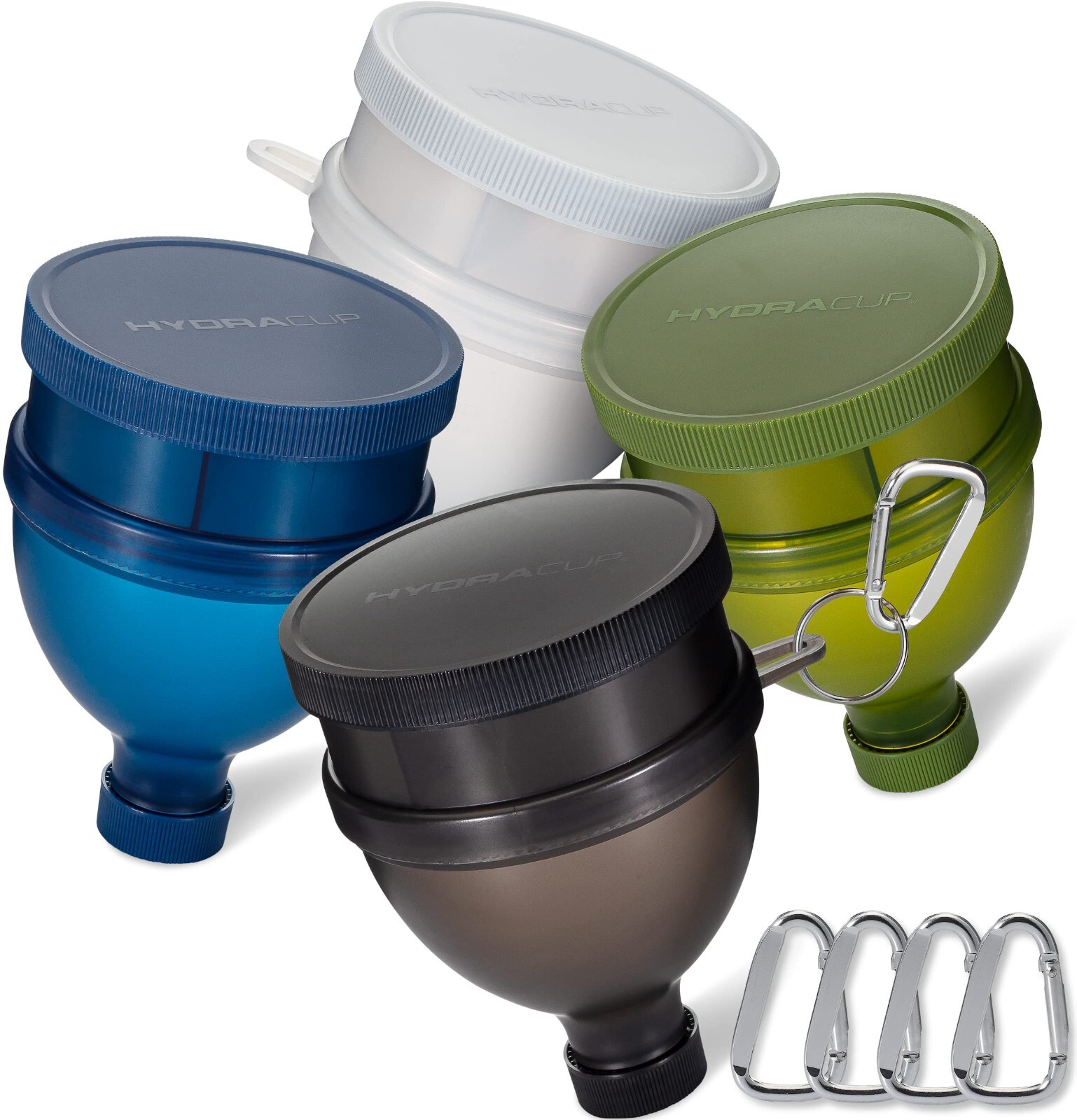 [4 Pack] Funnels for Filling Water Bottles with Protein Powder, 3 Compartment Pi