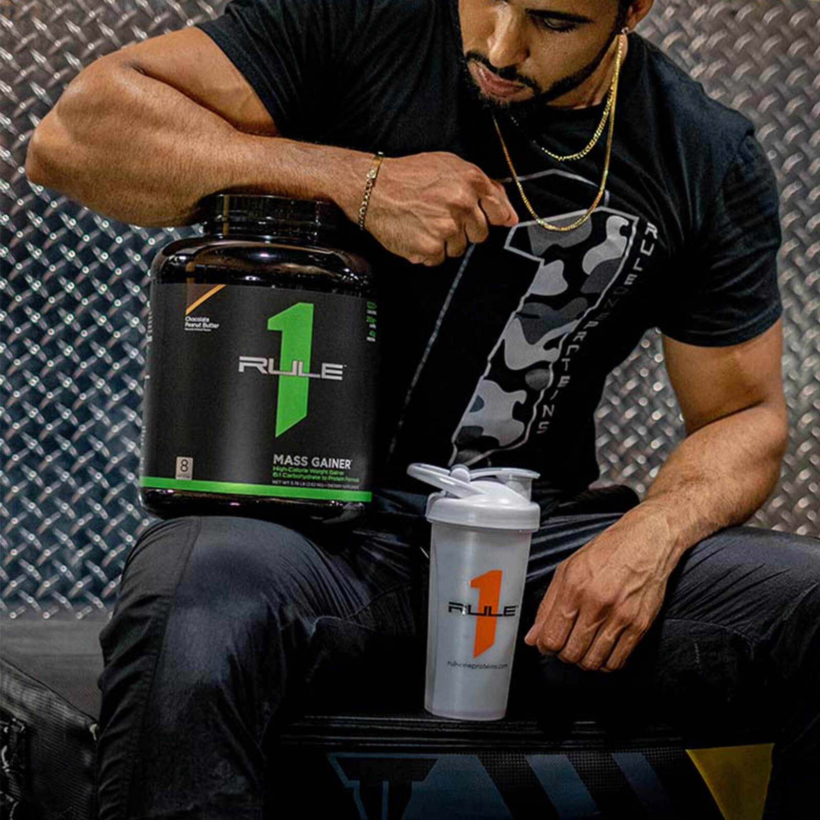 RULE 1 Mass Gainer 16 serv Cookies Creme Mass Weight Gainer 11.29lb
