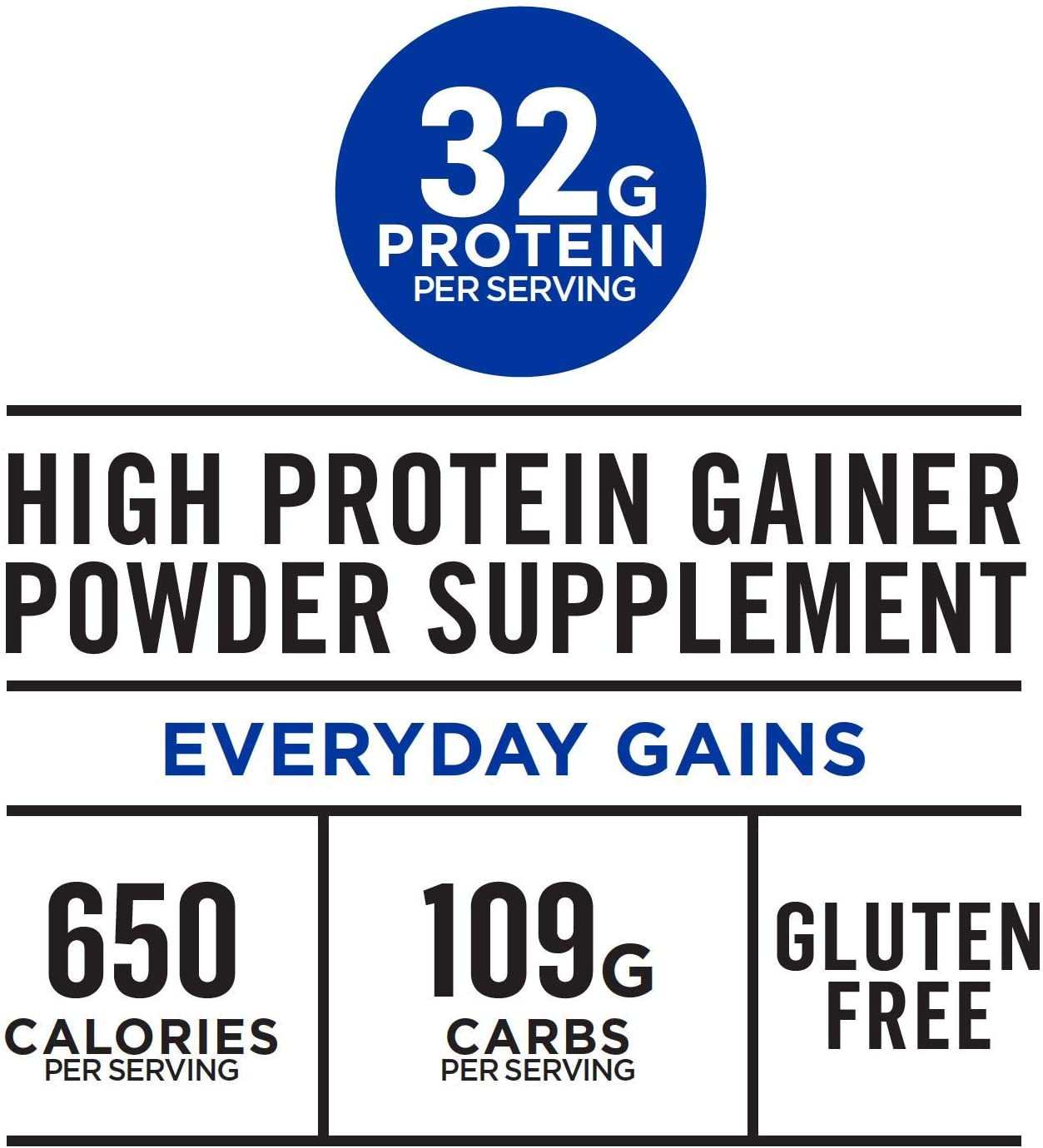 Muscle Milk Gainer Protein Powder, Vanilla Creme, 32g Protein, 5 Pound